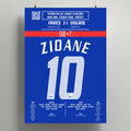 Poster du but de Zinedine Zidane - France vs Angleterre 2004 - Legendary Goals
