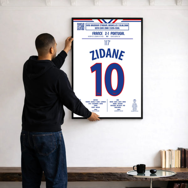 Poster du but de Zinédine Zidane - France vs Portugal 2000 - Legendary Goals