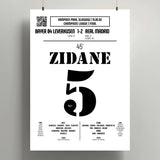 Poster du but de Zinédine Zidane - France vs Portugal 2000 - Legendary Goals
