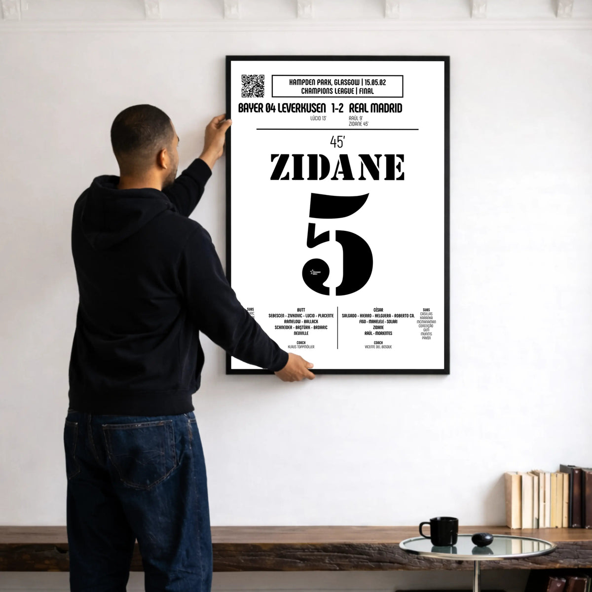 Poster du but de Zinédine Zidane - France vs Portugal 2000 - Legendary Goals
