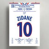 Poster du but de Zinédine Zidane - France vs Portugal 2000 - Legendary Goals