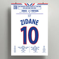 Poster du but de Zinédine Zidane - France vs Portugal 2000 - Legendary Goals