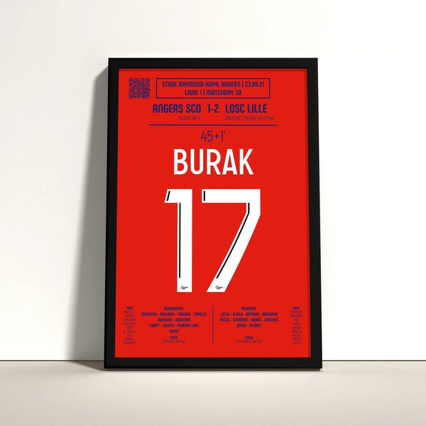 Poster du but décisif de Burak Yılmaz – Angers vs Lille 2021 - Legendary Goals