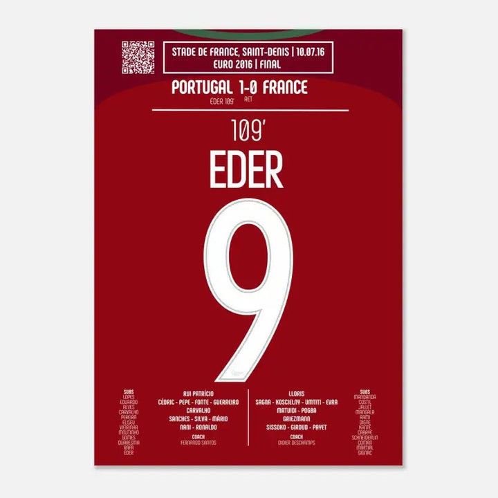 Póster del gol de Eder - Francia vs Portugal 2016 - Legendary Goals