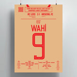 Poster du but d'Elye Wahi - Lens vs Arsenal 2023 - Legendary Goals