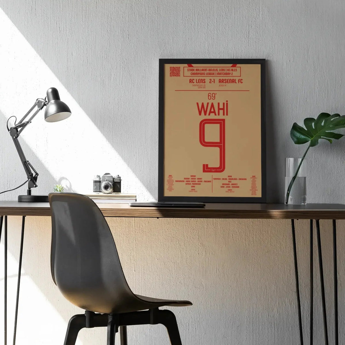 Poster du but d'Elye Wahi - Lens vs Arsenal 2023 - Legendary Goals