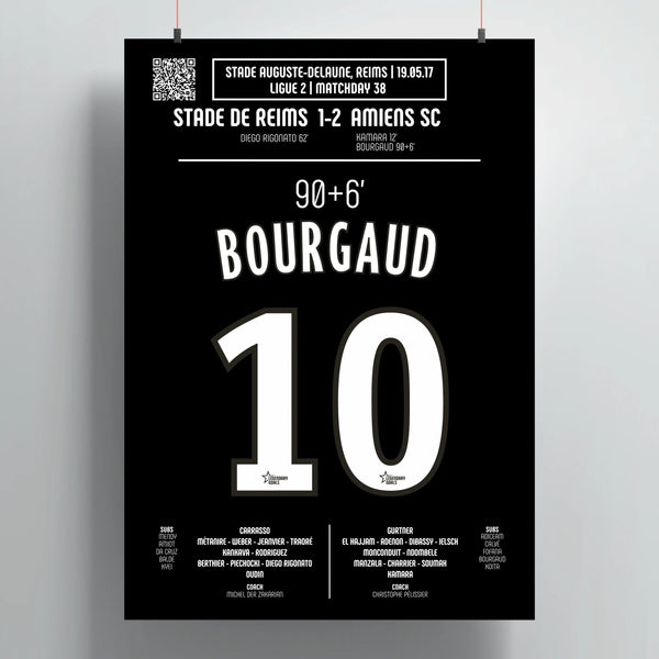 Poster du but d'Emmanuel Bourgaud - Reims vs Amiens 2017 - Legendary Goals