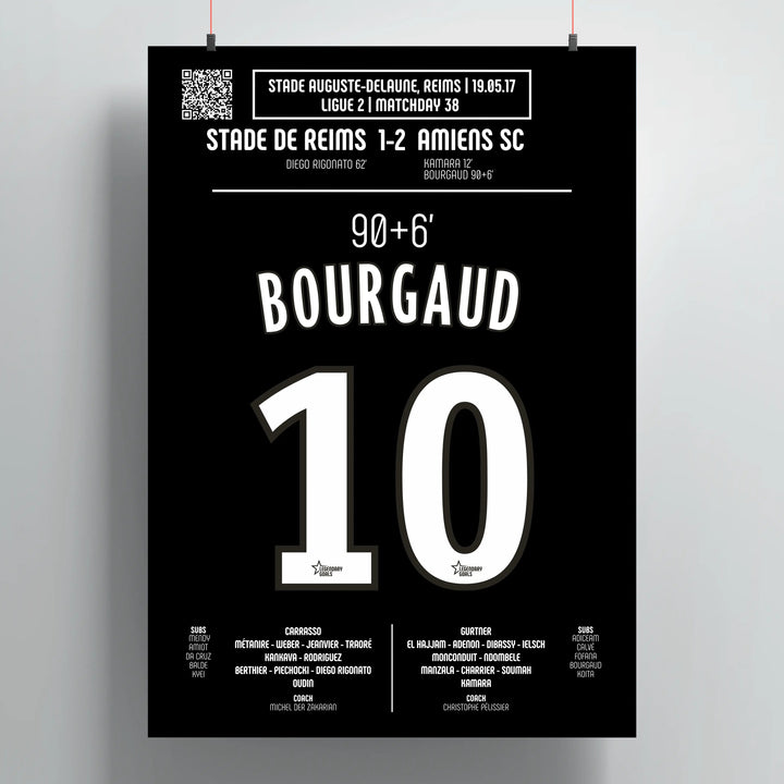 Póster del gol de Emmanuel Bourgaud - Reims vs Amiens 2017 - Legendary Goals