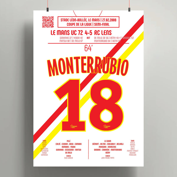 Poster du but d’Olivier Monterrubio - Le Mans vs Lens 2008 - Legendary Goals