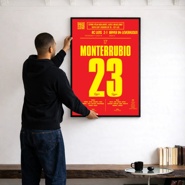 Poster du but d’Olivier Monterrubio - Lens vs Bayer Leverkusen 2007 - Legendary Goals