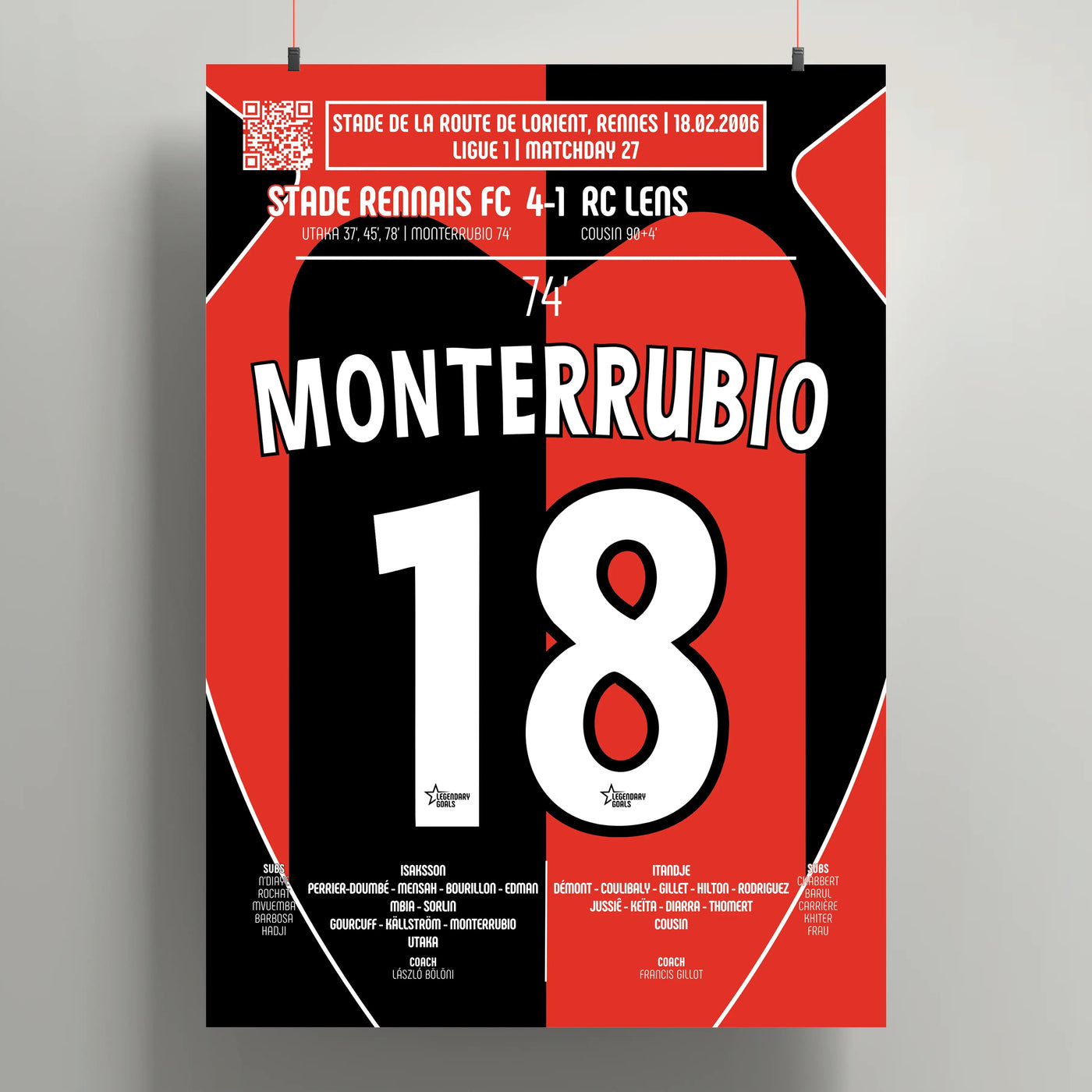 Poster du but d’Olivier Monterrubio - Rennes vs Lens 2006