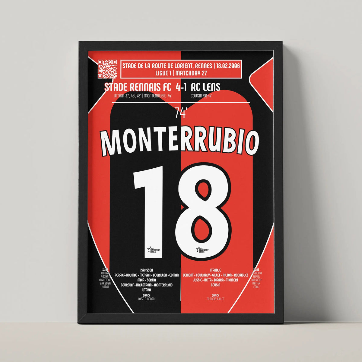 Poster du but d’Olivier Monterrubio - Rennes vs Lens 2006 - Legendary Goals