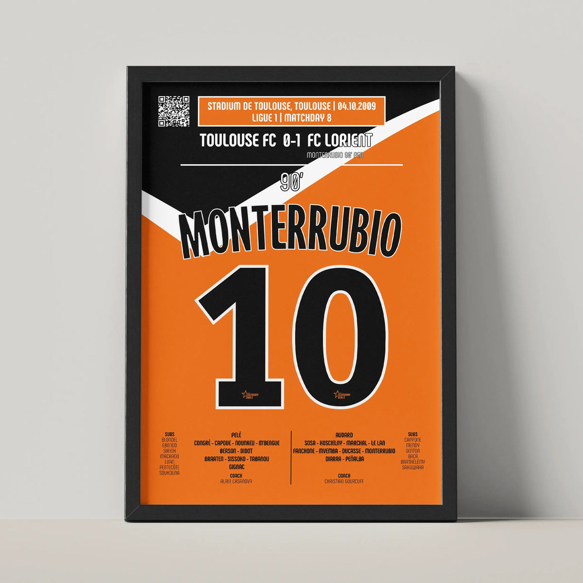 Poster du but d’Olivier Monterrubio - Toulouse vs Lorient 2009 - Legendary Goals