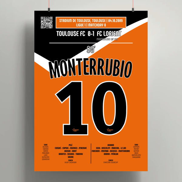 Poster du but d’Olivier Monterrubio - Toulouse vs Lorient 2009 - Legendary Goals