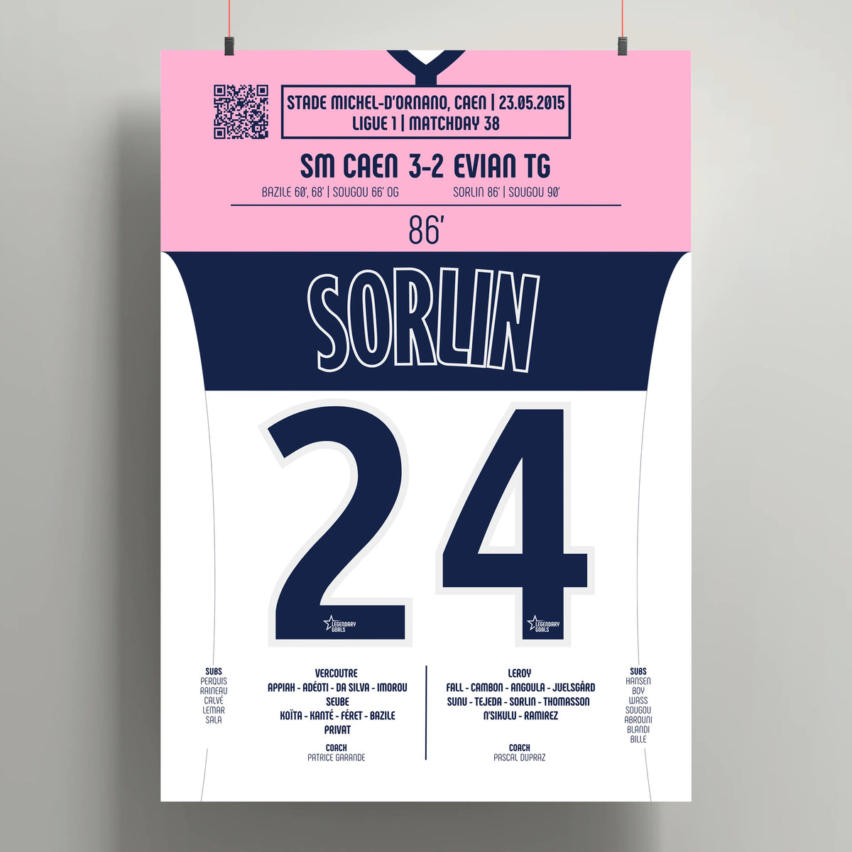 Poster du but d’Olivier Sorlin – Caen vs Évian TG 2015 - Legendary Goals