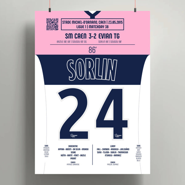 Poster du but d’Olivier Sorlin – Caen vs Évian TG 2015 - Legendary Goals