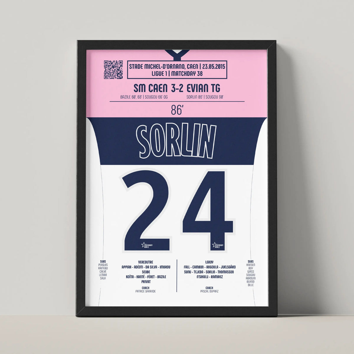 Poster du but d’Olivier Sorlin – Caen vs Évian TG 2015 - Legendary Goals