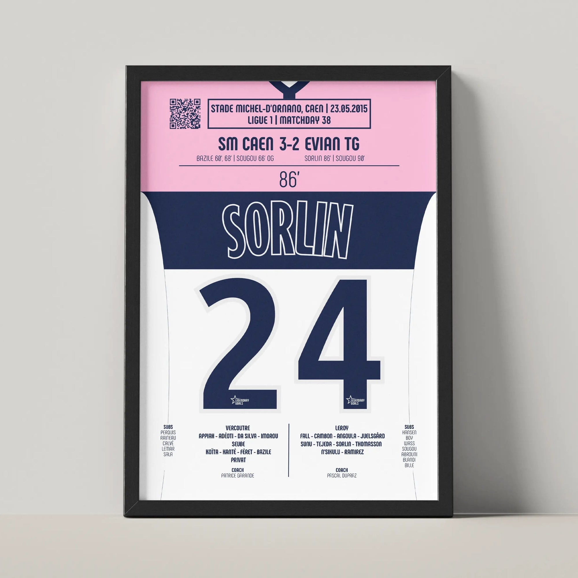Poster du but d’Olivier Sorlin – Caen vs Évian TG 2015 - Legendary Goals