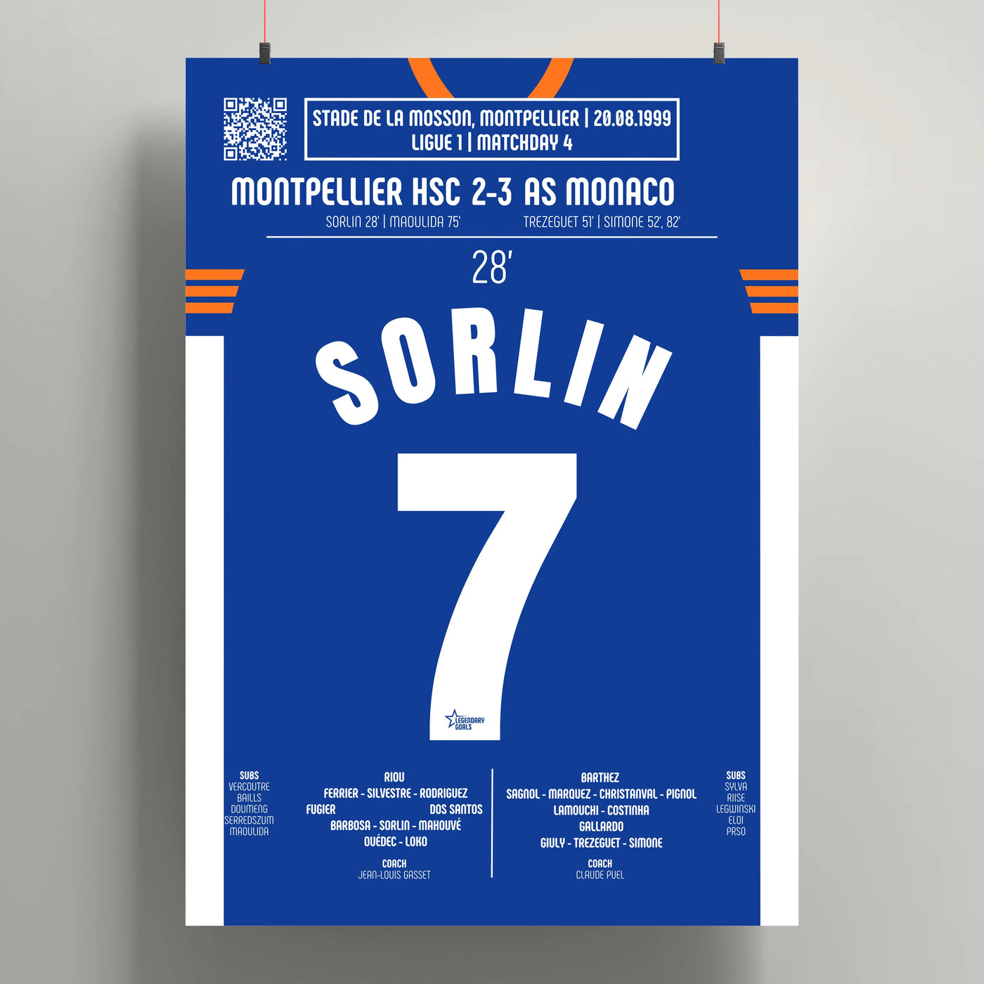 Poster du but d’Olivier Sorlin – Montpellier vs Monaco 1999