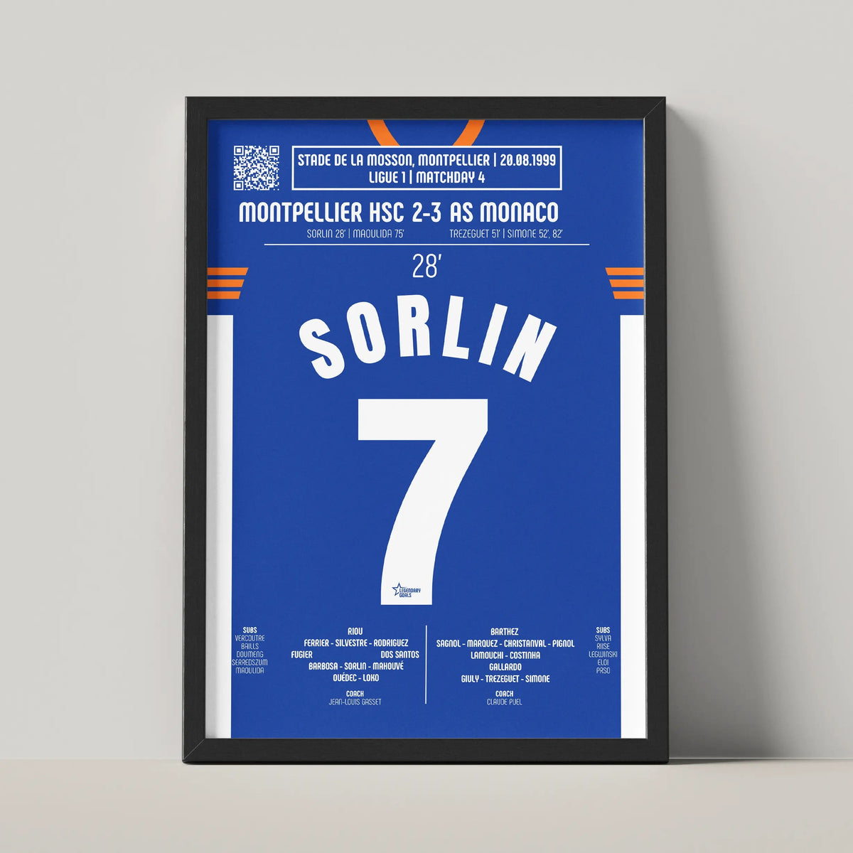Poster du but d’Olivier Sorlin – Montpellier vs Monaco 1999 - Legendary Goals