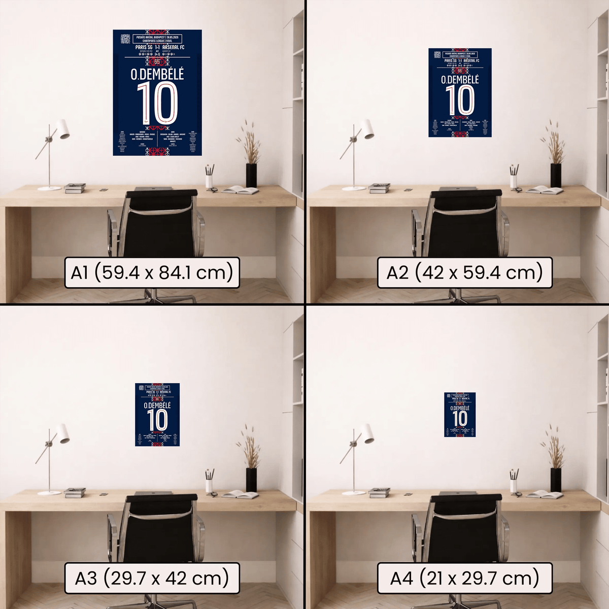 Poster du but d’Ousmane Dembélé - PSG vs Arsenal 2026 - Legendary Goals