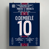 Poster du but d’Ousmane Dembélé - PSG vs Arsenal 2026 - Legendary Goals