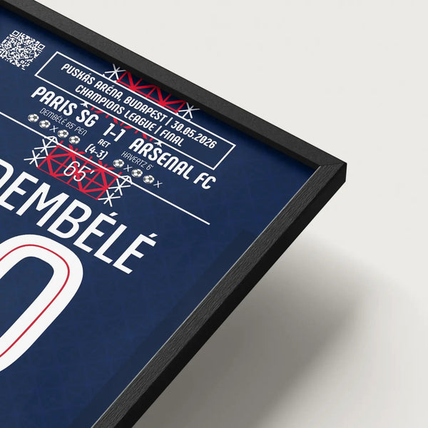 Poster du but d’Ousmane Dembélé - PSG vs Arsenal 2026 - Legendary Goals