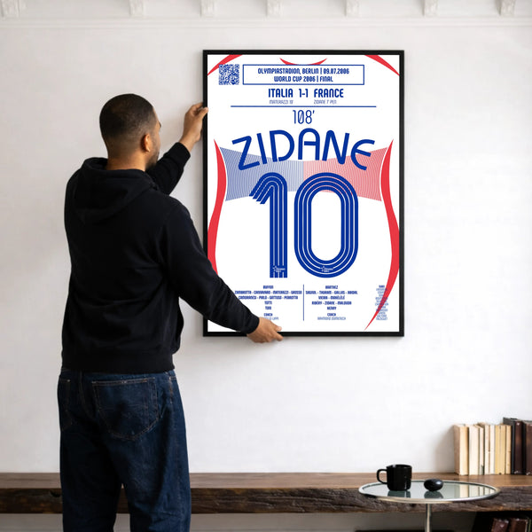 Poster du coup de tête de Zinedine Zidane - France vs Italie 2006 - Legendary Goals