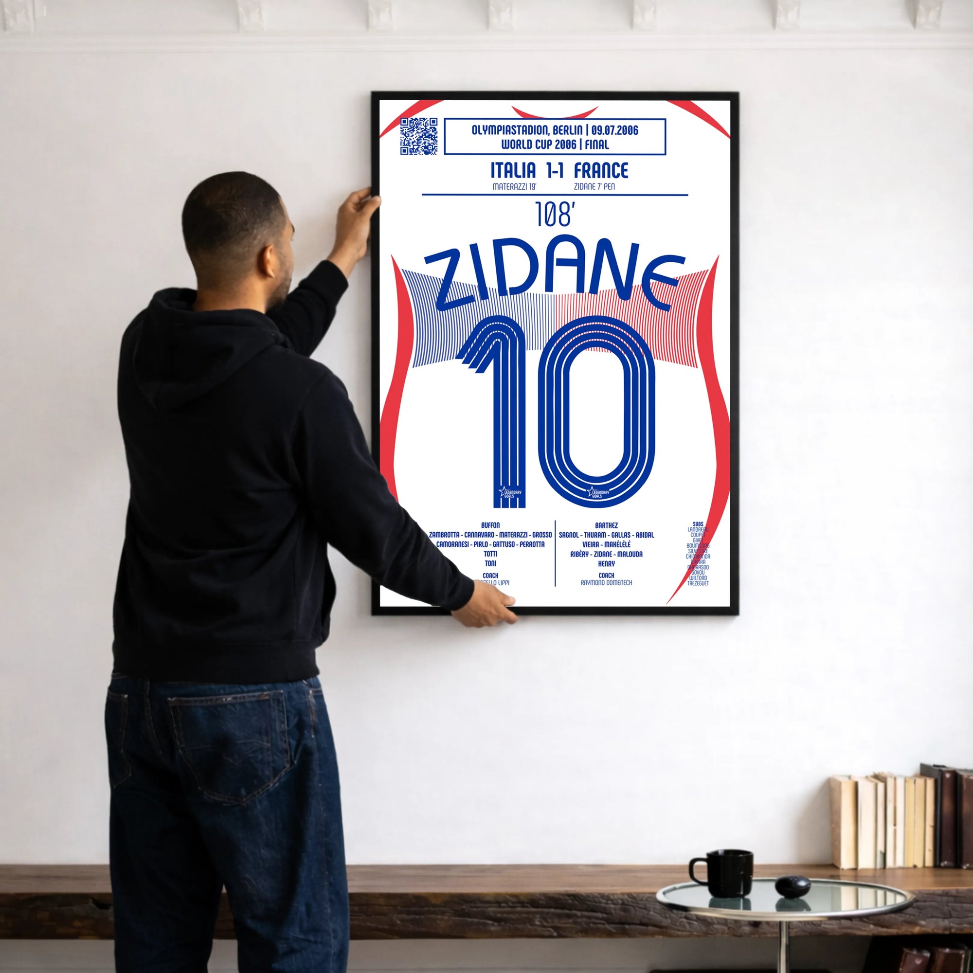 Poster du coup de tête de Zinedine Zidane - France vs Italie 2006 - Legendary Goals