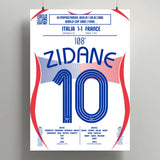 Poster du coup de tête de Zinedine Zidane - France vs Italie 2006 - Legendary Goals