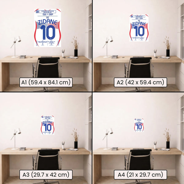 Poster du coup de tête de Zinedine Zidane - France vs Italie 2006 - Legendary Goals