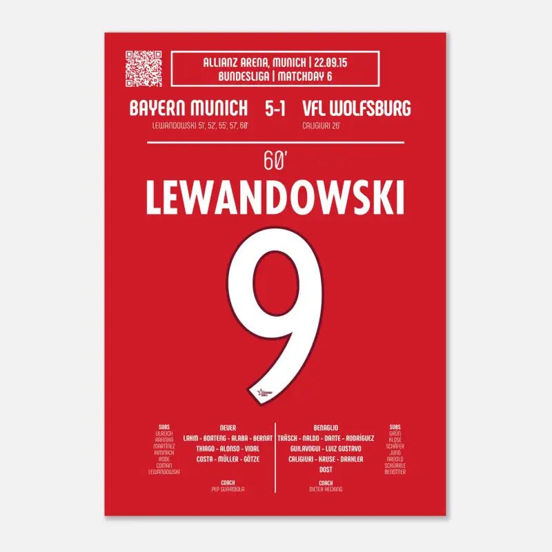 Poster du but de Robert Lewandowski - Bayern Munich vs Wolfsburg 2015