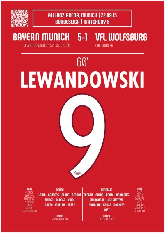 Robert Lewandowski : But emblématique contre Wolfsburg – Bayern Munich 2015 - Legendary Goals