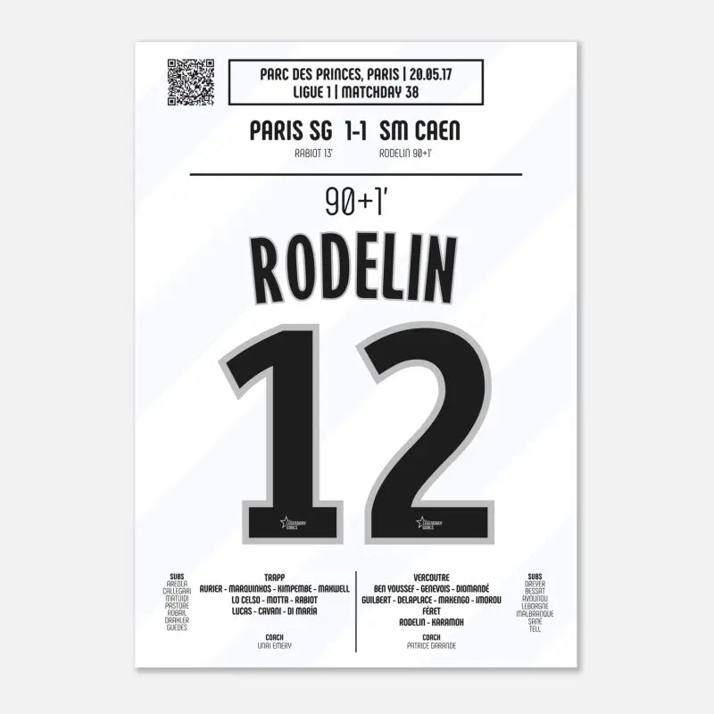Poster du but de Ronny Rodelin - PSG vs Caen 2017