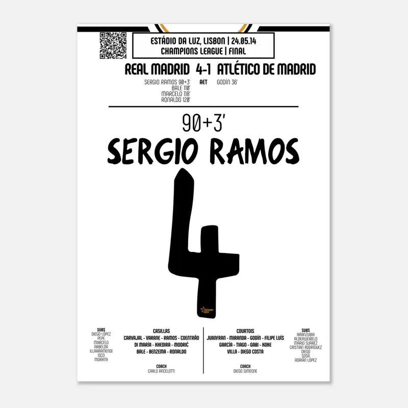 Poster du but de Sergio Ramos - Real Madrid vs Atlético Madrid 2014