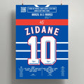 Poster du 2e but de Zinédine Zidane - France vs Brésil 1998 - Poster