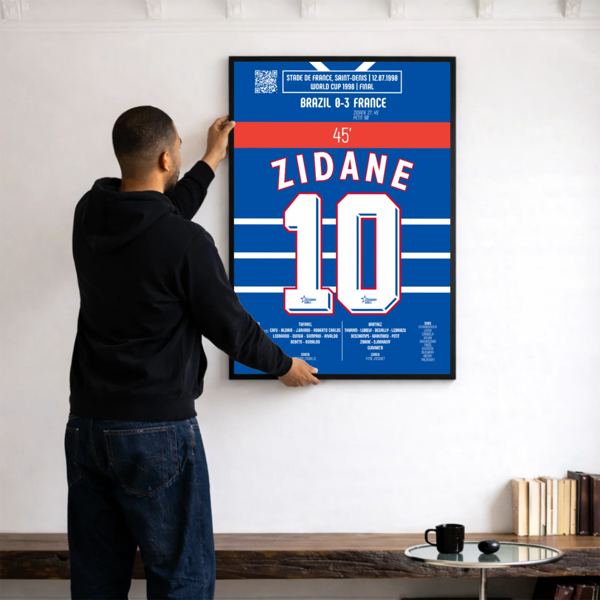 Poster du 2e but de Zinédine Zidane - France vs Brésil 1998 - Accroche
