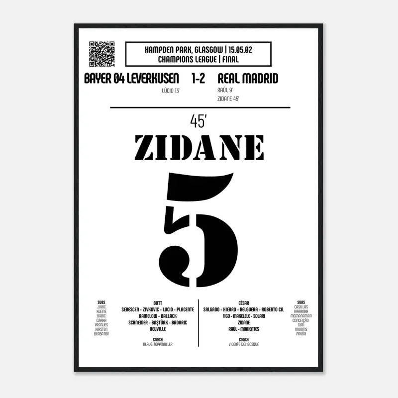 Zinedine Zidane : But emblématique de la finale de la Ligue des champions – Real Madrid 2002 - Legendary Goals